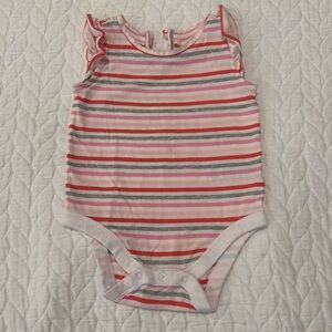 Baby Gap Striped Ruffle Sleeve Tank with Snaps